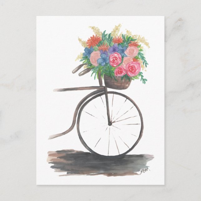 Cykeltur hem från marknaden vykort (Framsida)