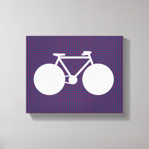 cykelvit/röd liten punkt canvastryck