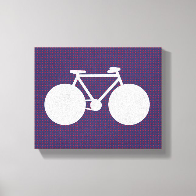 cykelvit/röd liten punkt canvastryck (Framsida)