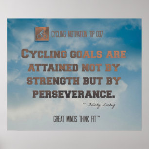 Cykla affischen med blå himmel och citationstecke poster