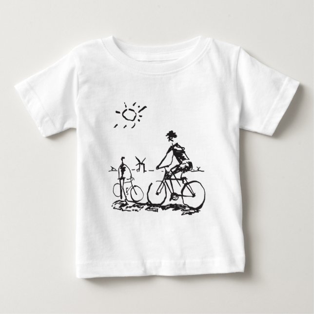 Cykla cykeln skissa t-shirt (Framsida)