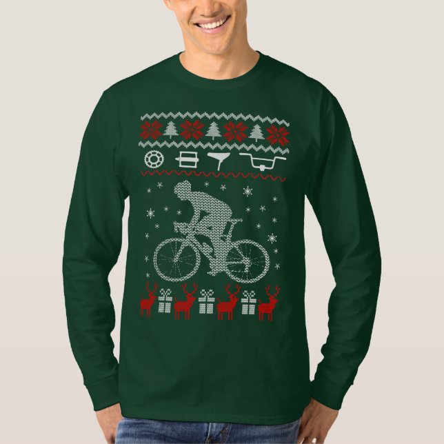 Cykla den fula jultröjan t shirt (Framsida)