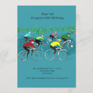 Cykla födelsedagsfest inbjudan