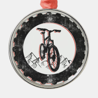 Cykla för berg julgransprydnad metall