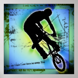 Cykla för BMX-berg Poster