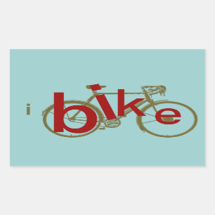 cykla för ibike~-kärlek rektangulärt klistermärke