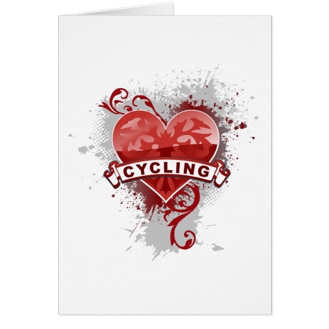 Cykla för kärlek hälsningskort (Framsidan)
