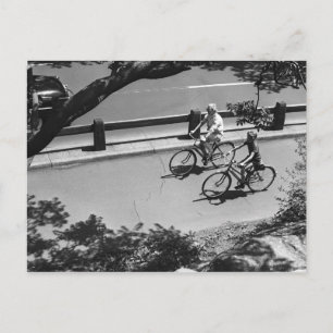 Cykla för man och för pojke vykort