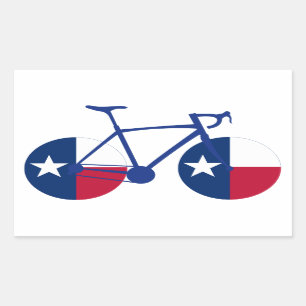 Cykla för Texas flagga Rektangulärt Klistermärke