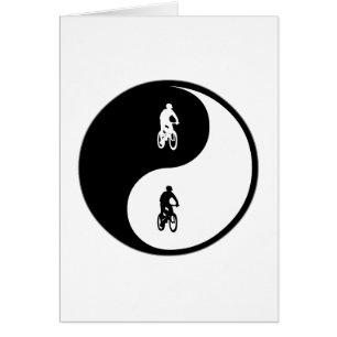 Cykla för Yin Yang berg Hälsningskort