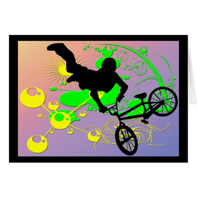 Cykla för ytterlighet hälsningskort (Framsidan Horizontal)