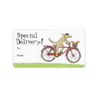 Cykla Hund med etiketter för ekorreFriend Gift