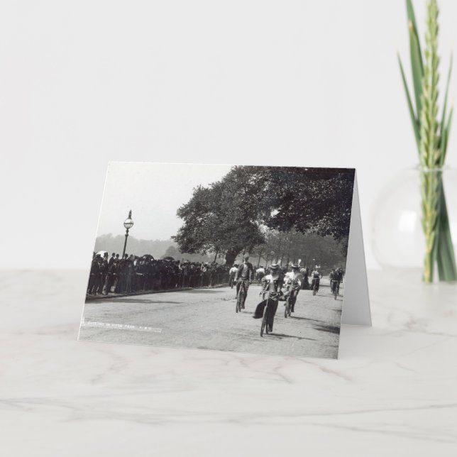Cykla i Hyde park, c.1910 Kort (Framsida)