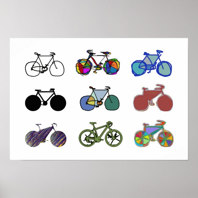 cykla :) illustrationer av grafikcyklar poster (Framsidan)