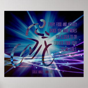 Cykla målaffischen för konditionmotivation poster