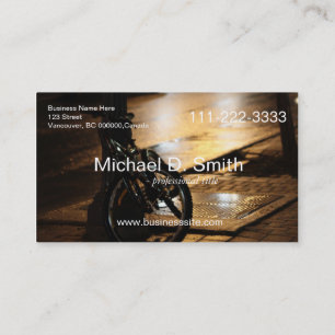 Cykla med gatunattfoto visitkort