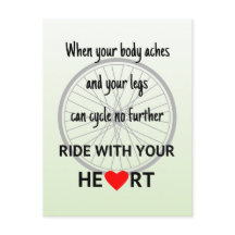 Cykla med hjärtat inspirations vykort