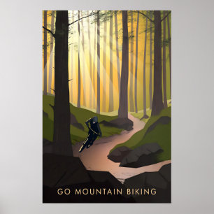 Cykla Mountainbike Reseskylt Poster