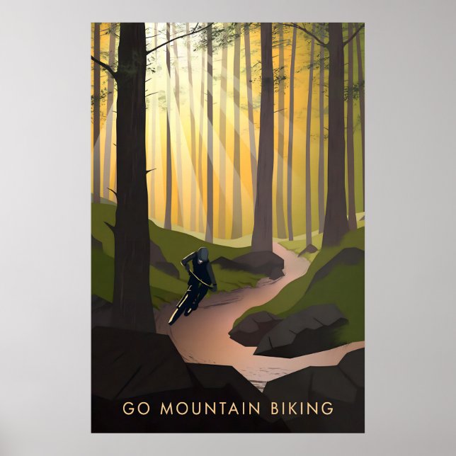 Cykla Mountainbike Reseskylt Poster (Framsidan)