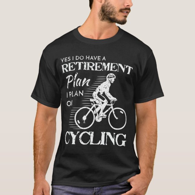 Cykla pension planera den bedrövade vitcykeln t shirt (Framsida)