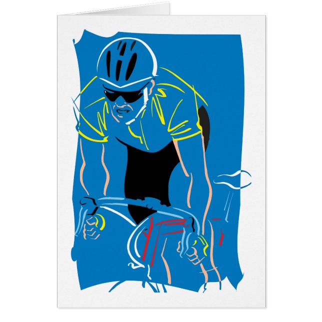 Cykla raceren hälsningskort (Framsidan)