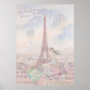 Cykla till och med Paris Poster