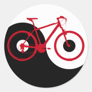 cykla/yin yang runt klistermärke
