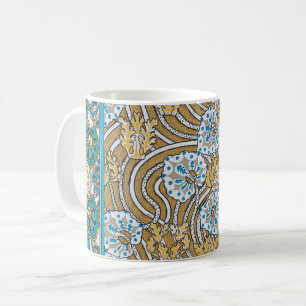 cyklamenblå art nouveau blomma botanisk kaffemugg
