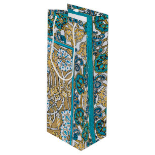 Cyklamenblå art nouveau-blomman tapet