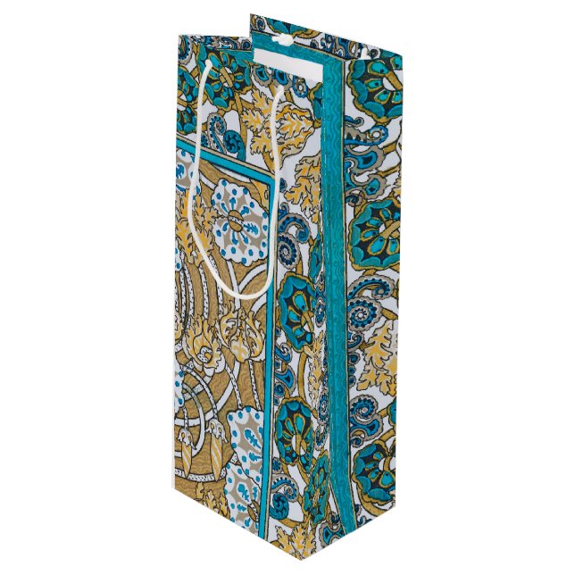 Cyklamenblå art nouveau-blomman tapet (Framsidan Vinklad)