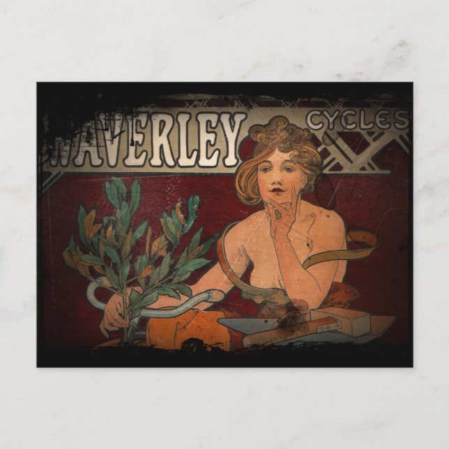 Cyklande annonsering vykort (Framsida)