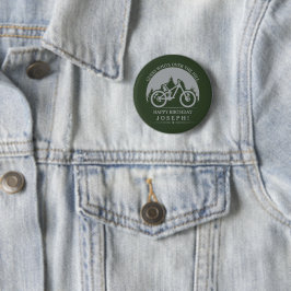 Cyklande cyklist Glad födelsedag Personlig Knapp
