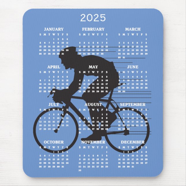 Cyklande design för 2025-kalender, musknapp musmatta (Framsidan)