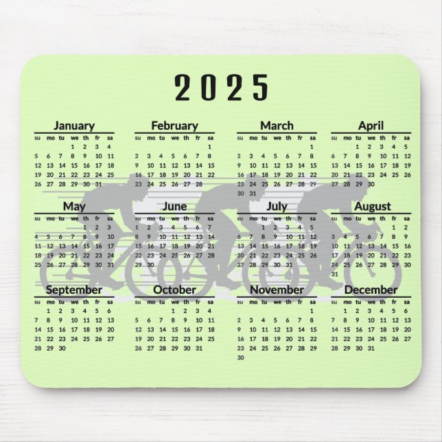 Cyklande design för 2025-kalender, musknapp musmatta (Framsidan)