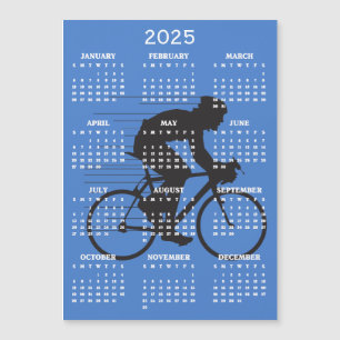 Cyklande design för 2025-kalenderns magnetkort