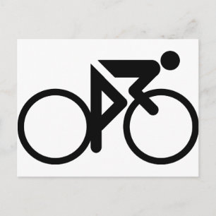 Cyklande svart cylcer vykort