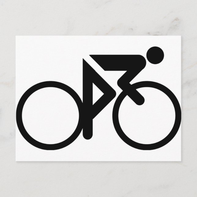 Cyklande svart cylcer vykort (Framsida)