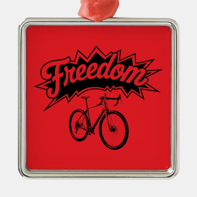 Cyklar Är Frihet Julgransprydnad Metall (Framsidan)