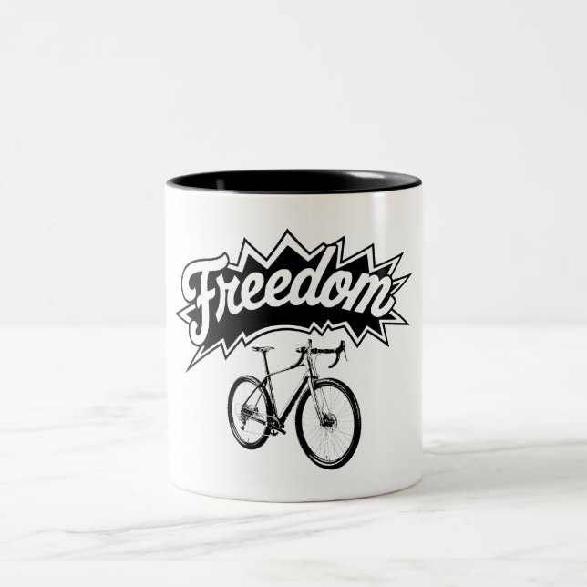 Cyklar Är Frihet Två-Tonad Mugg (Center)