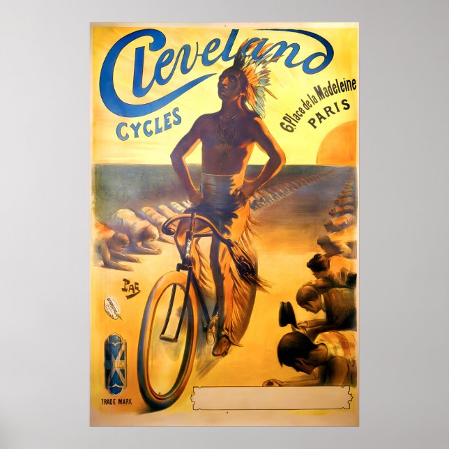 Cyklar Cleveland Vintage Affisch (Framsidan)