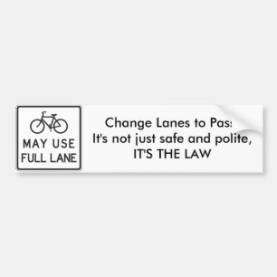 Cyklar får använda hela körfältet / Byta körfält f Bildekal