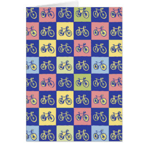 cyklar i kvadrat mönster hälsningskort