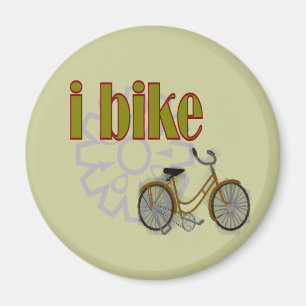 "cyklar jag" GULD- CYKEL- och tandhjuldesign Magnet