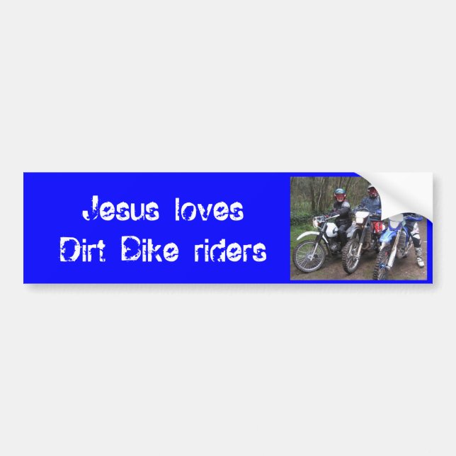 Cyklar, Jesus älskar Trail Bike-åkare Bildekal (Framsidan)