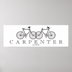 Cyklar med fågelfamilj Skriv ut Poster