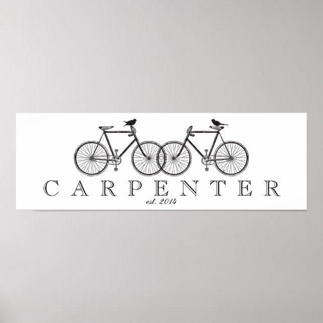 Cyklar med fågelfamilj Skriv ut Poster (Framsidan)