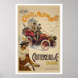 Cyklar och bilar Cottereau et Cie, Dijon Poster