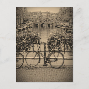 Cyklar och kanaler - Klassiskt Amsterdam - vykort