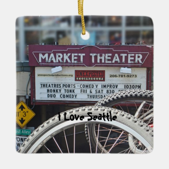 Cyklar på teatern julgransprydnad keramik (Framsida)