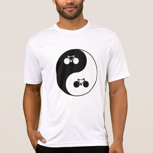 cyklar, symbol för yin-yang tee shirt (Framsida)